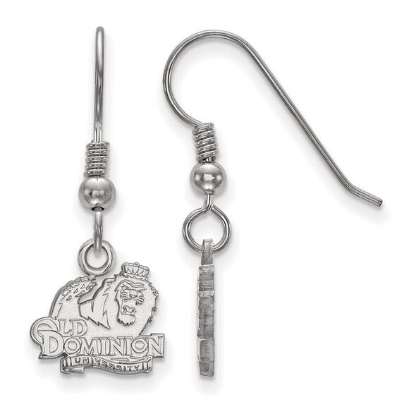 Sterling Silver Old Dominion University XS (Tiny) Dangle Earrings - Picture 1 of 3